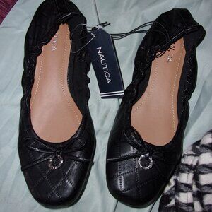 NEW Nautica womens size 7 1/2 7.5 black  shoes flats seven half